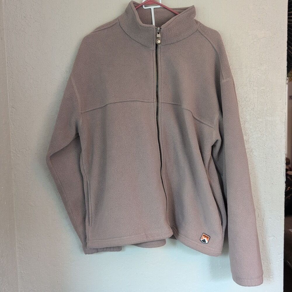 Freeworld Tri Tec 2000 Men's Med Jacket Beige Tan Full Zip Pockets Fleece Style